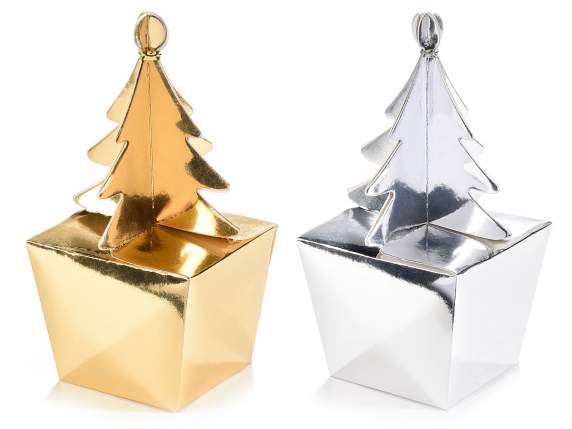 Scatola in carta con chiusura ad Albero di Natale