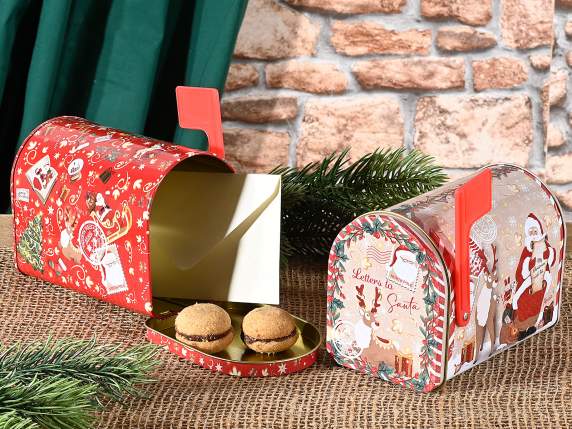 Scatola in metallo a portalettere natalizio