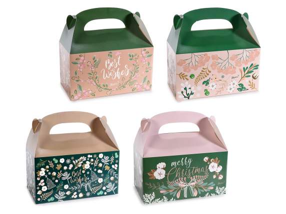 Scatola bauletto in carta con stampa Berry Rose