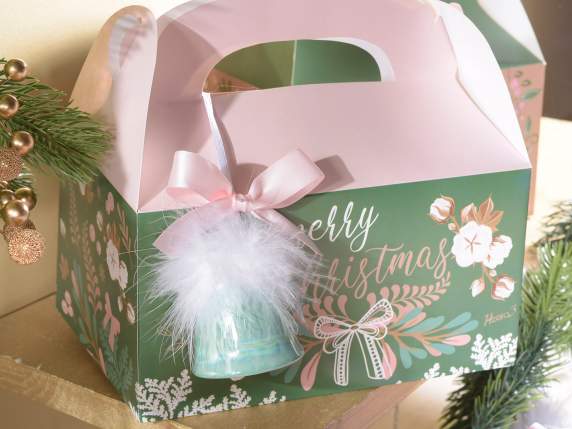 Scatola bauletto in carta con stampa Berry Rose