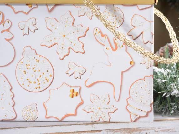 Scatola in cartone decorata per panettone con cordino dorato