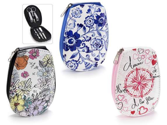 Set manicure c-6 accessori custodia similpelle SoChic