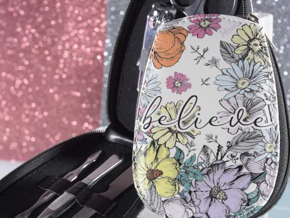 Set manicure c-6 accessori custodia similpelle SoChic