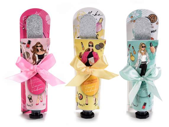Conf. regalo Trucchi crema mani profumata e lima c-glitter