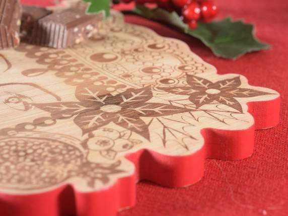 Set tagliere in legno con coltello decorato Testa di Moro
