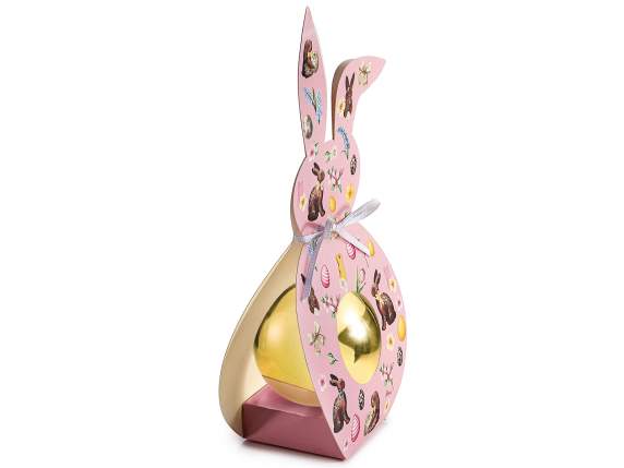 Coniglietto pasquale con sfera oro apribile alimentare