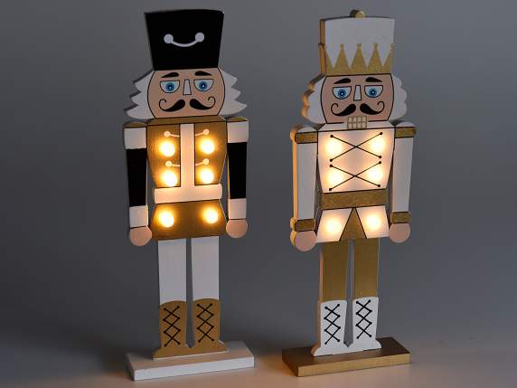 Schiaccianoci in legno colorato con luci LED