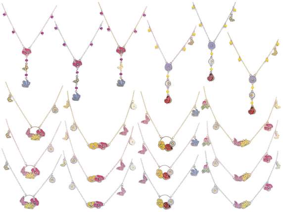 Sorpresa collana metallo Fiore in card e busta alimentare