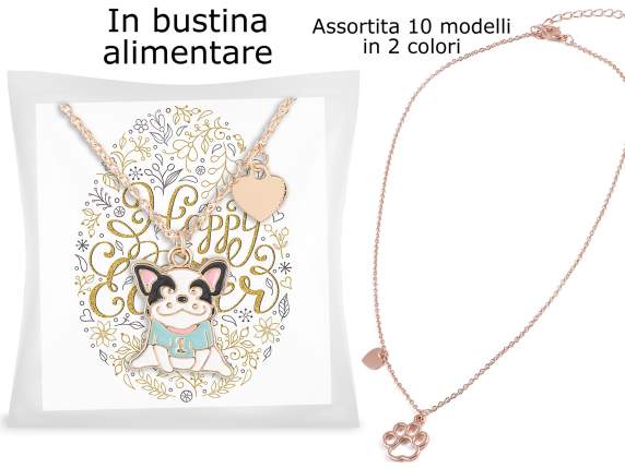 Sorpresa collana metallo animaletto in bustina alimentare