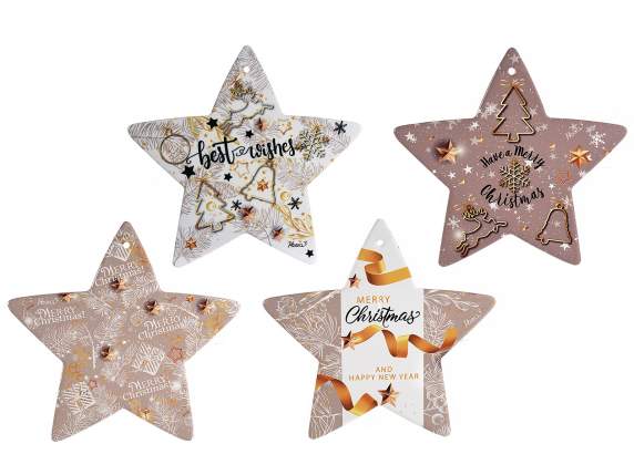 Sottopentola stella in ceramica e base sughero da appendere