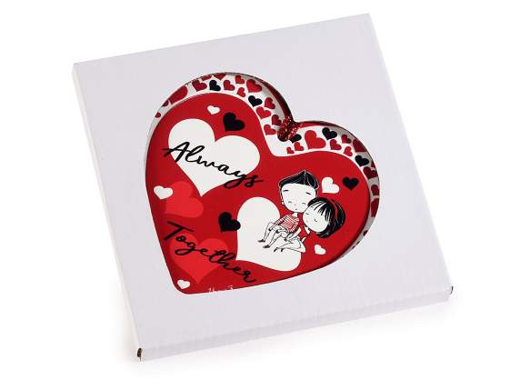 Sottopentola in ceramica cuore con base sughero da appendere