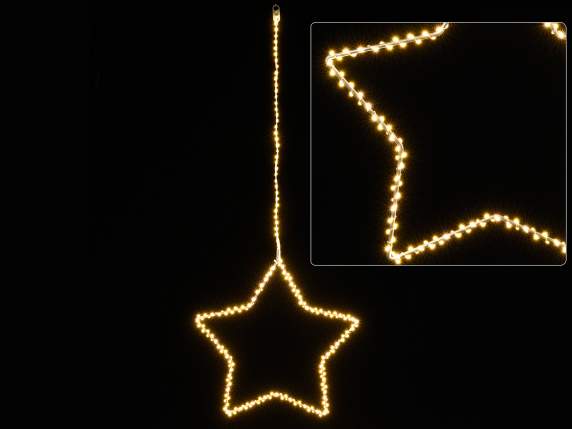 Stella luminosa con 225 luci led bianco caldo da appendere