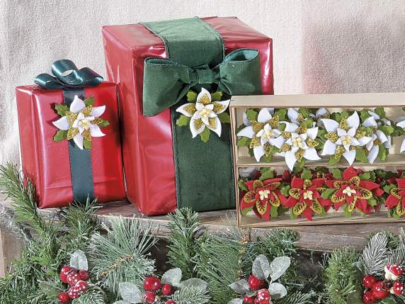 Espositore 36 stelle di Natale in panno con biadesivo