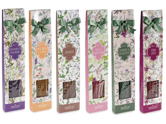 Confez.30 stick incenso con portaincenso Erbe in espo