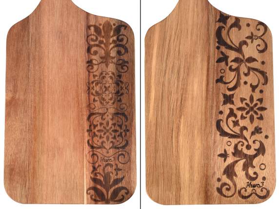 Set 2 taglieri in legno di acacia Maiolica in conf. regalo