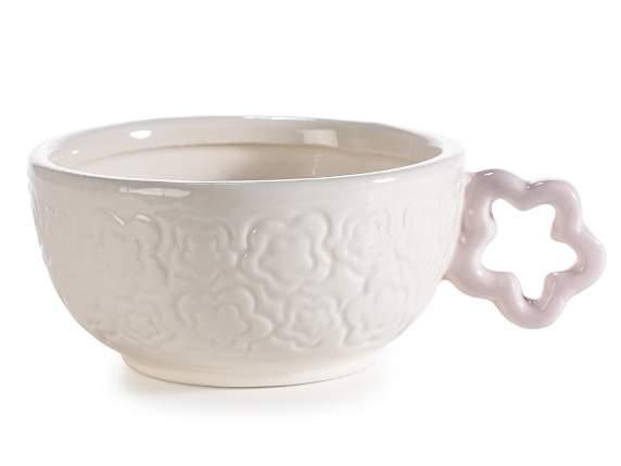 Set tazza in porcellana c-manico a fiore