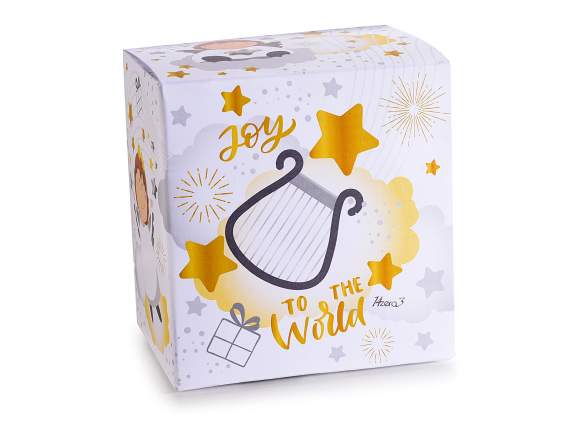 Tazza porcellana c-manico stella simil-oro in scatola regalo
