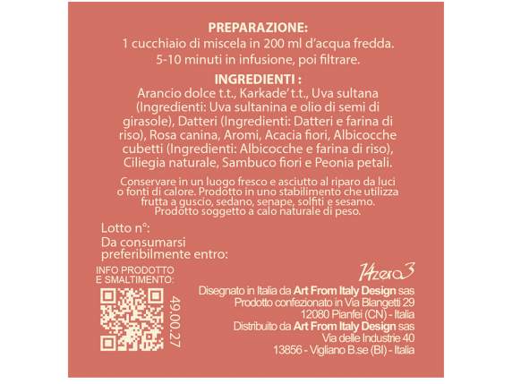 Infuso per tisana a freddo 40g in tazza in porcellana 500ml