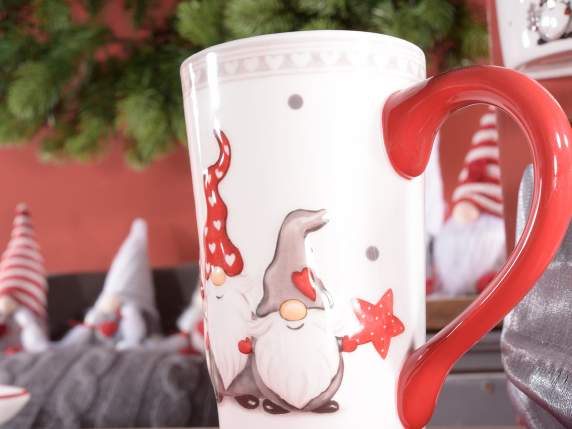 Tazza mug in ceramica lucida con decoro Babbo Natale