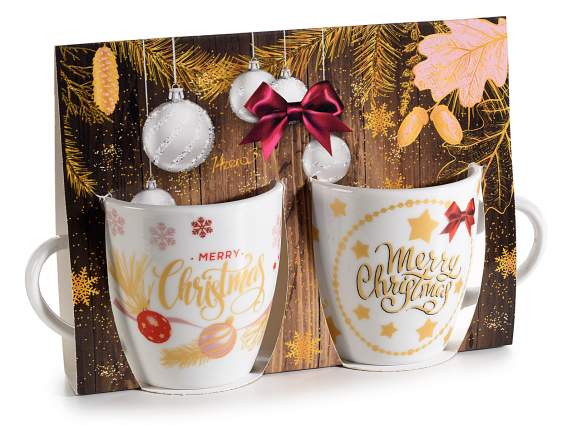 Confezione 2 tazzine da caffè in porcellana decorata 80ml
