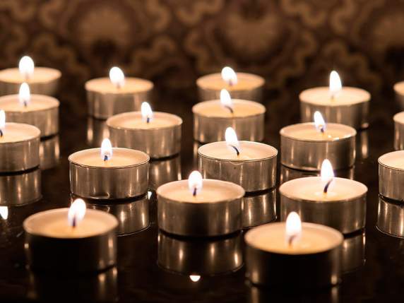 Confezione 50 candele tealight bianche