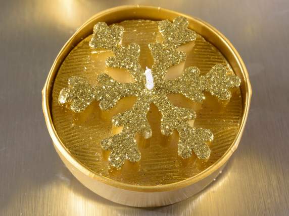 Confezione 2 tealight decorate color oro e argento