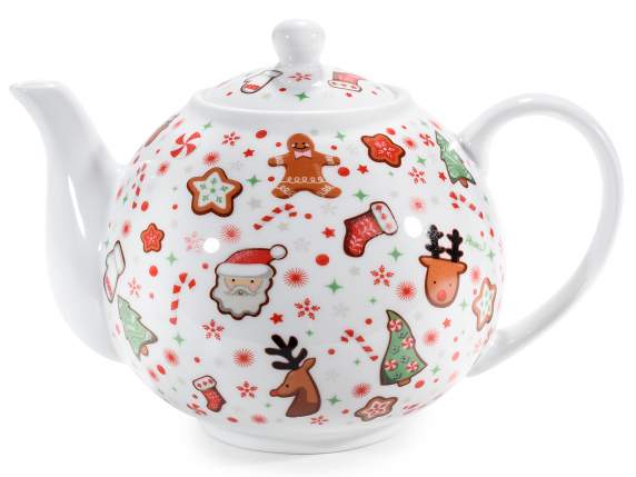 Teiera in porcellana 1L con decorazioni natalizie