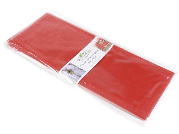 Telo in organza semplice rosso fragola