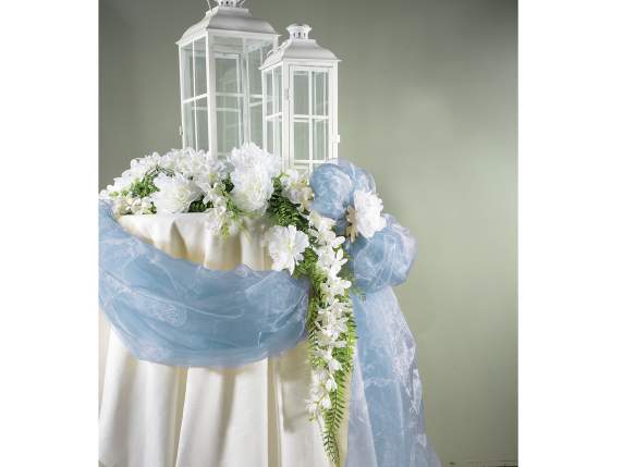 Telo in organza semplice azzurro baby