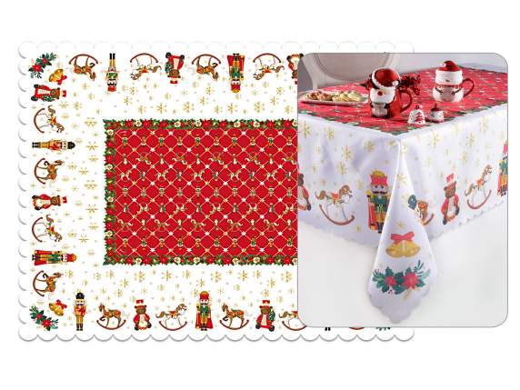 Tovaglia rettangolare antimacchia Vintage Christmas