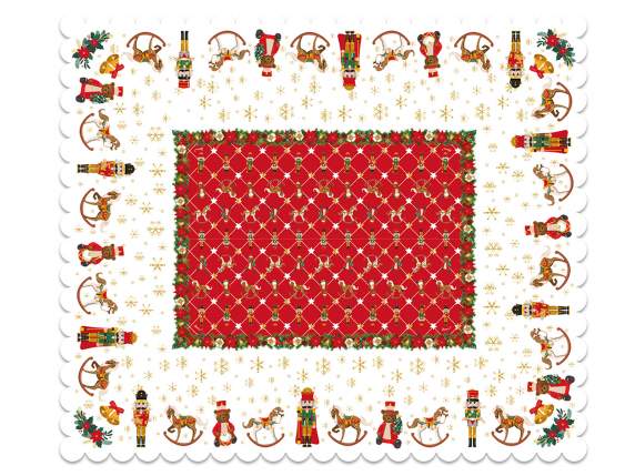 Tovaglia rettangolare antimacchia Vintage Christmas