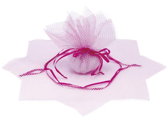 Tulle sacchetto a rete con tirante, base a stella e bicolore