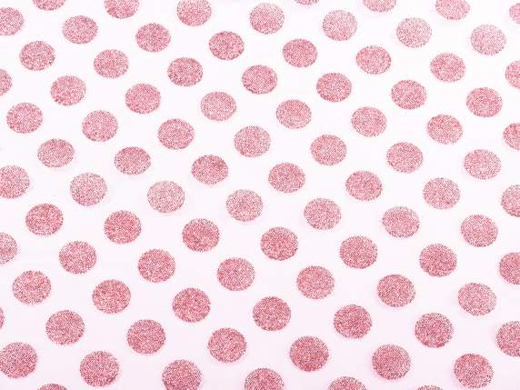 Rotolo di tulle decorativo con pois glitterati