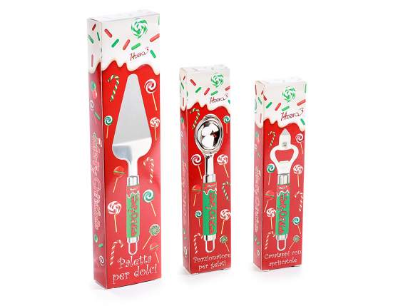 Utensile cucina inox, manico silicone Goloso Natale