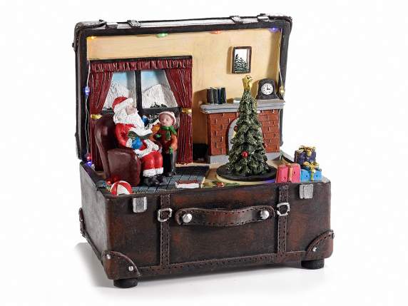 Baule di Babbo Natale c-movimento,luci multicolor e musica