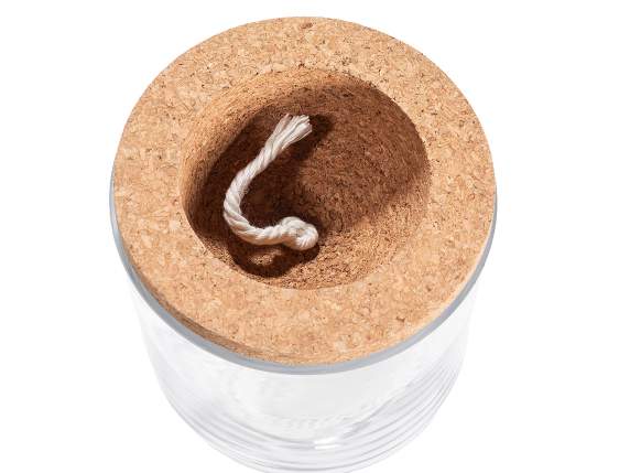 Vaso in vetro e sughero 170 ml con corda autoirrigante