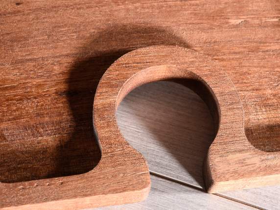 Vassoio alimentare in legno dacacia c-portacalice a puzzle
