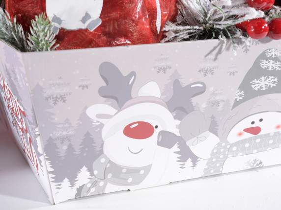 Vassoio in carta con manici e decori Snow Holiday
