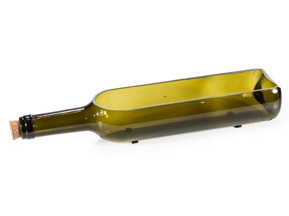 Jarrón de vidrio para botella de vino con tapón de corcho