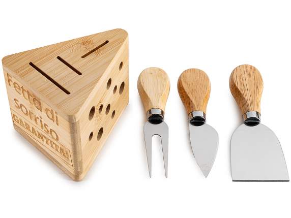 Juego de bloque para cortar queso con 3 cuchillos