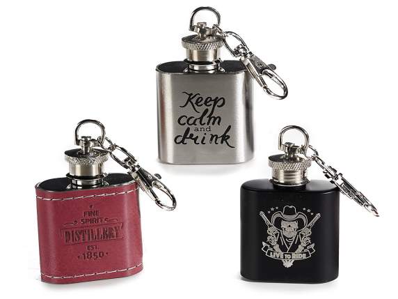 Keychain with steel flask for liqueurs 30ml