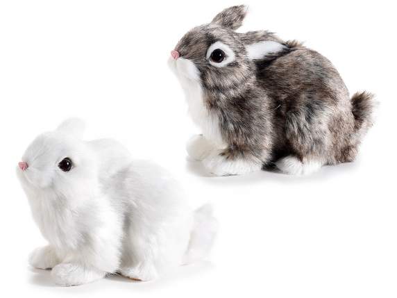 Lapin décoratif en fausse fourrure