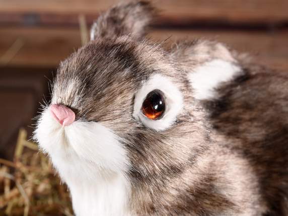 Lapin décoratif en fausse fourrure