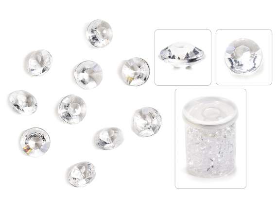 Large diamonds in transparent resin in 72gr jar