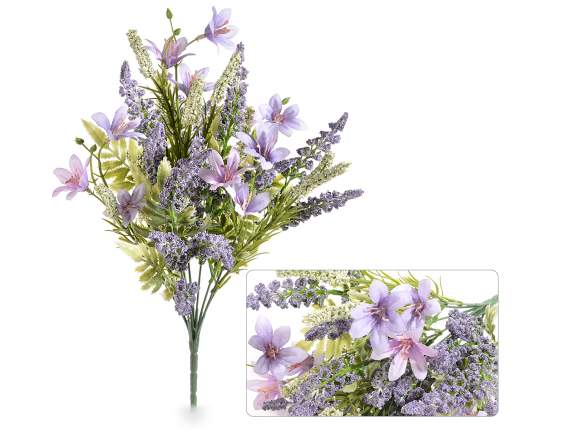 Ramo de lavanda y flores silvestres artificiales