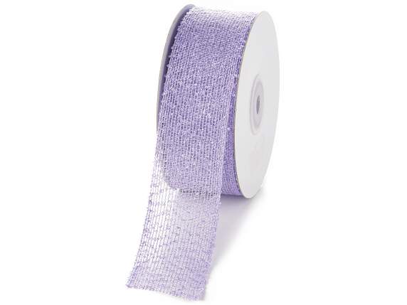 Lilac fabric ribbon with gauze effect