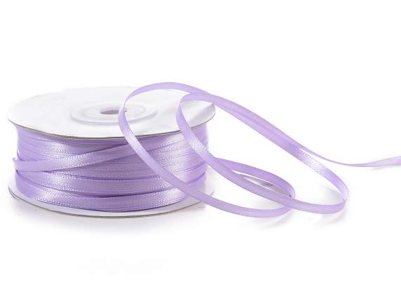 Panglică dublă din satin liliac wisteria de 3 mm