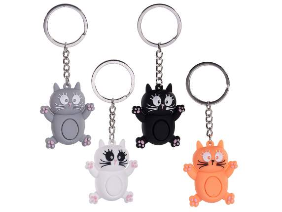 Llavero de gato de silicona