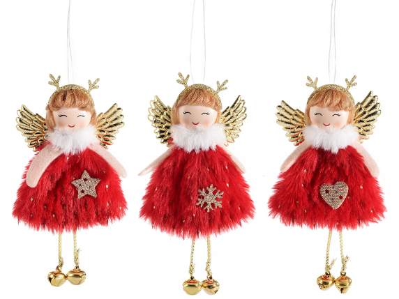 Long-legged Angel Eco-Fur Dress and Hanging Decorations