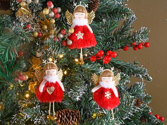 Long-legged Angel Eco-Fur Dress and Hanging Decorations